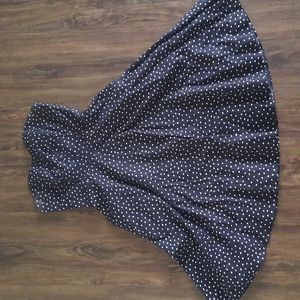 black and white polka dot strapless dress